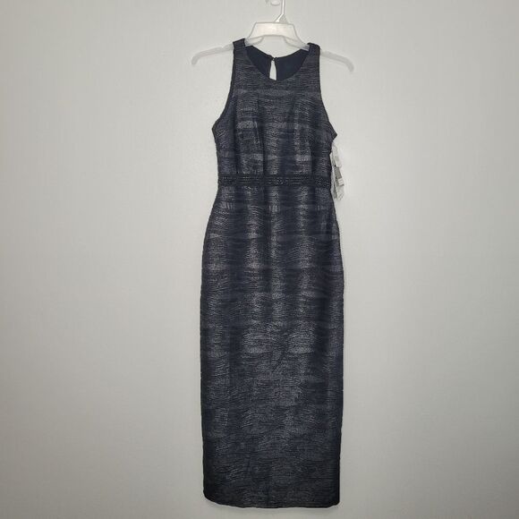 Scarlett black silver metallic Sleeveless long gown special occasion Size 10 NWT - Picture 1 of 7